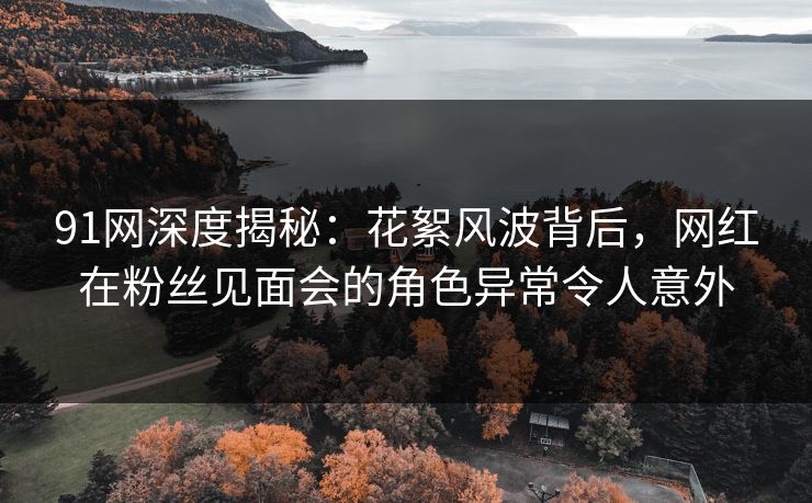 91网深度揭秘：花絮风波背后，网红在粉丝见面会的角色异常令人意外