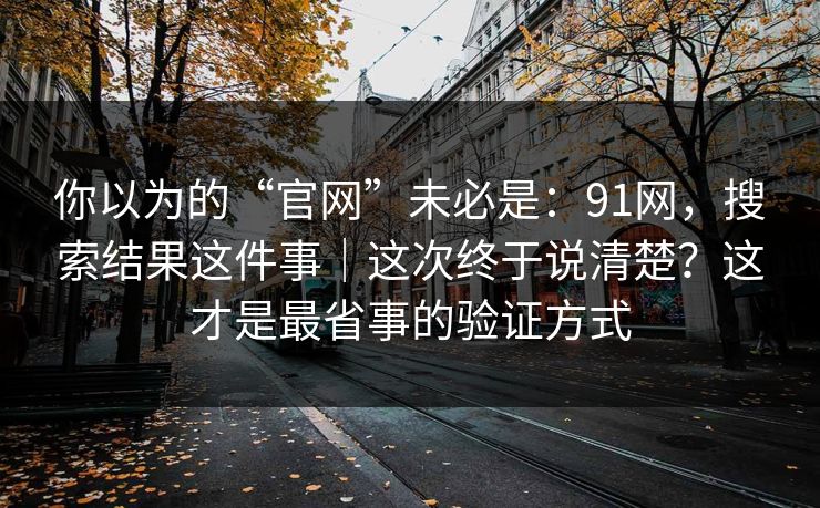 你以为的“官网”未必是：91网，搜索结果这件事｜这次终于说清楚？这才是最省事的验证方式